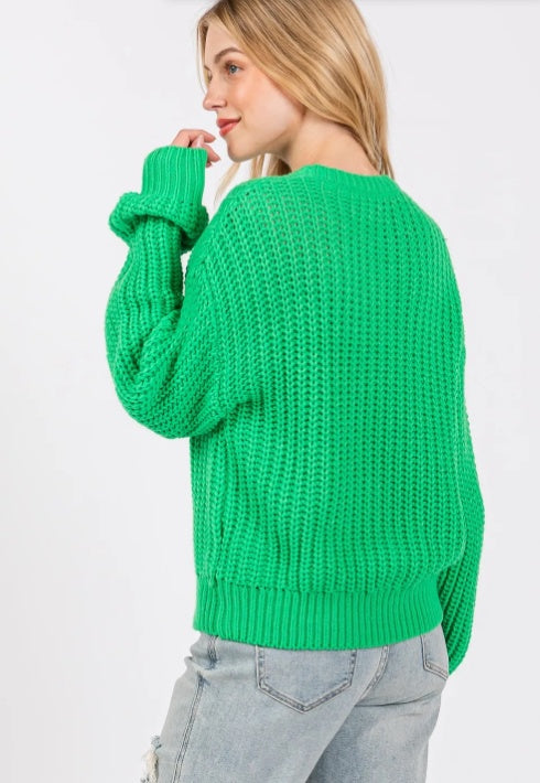 SAGE  FIG Round Neck Drop Shoulder Sweater